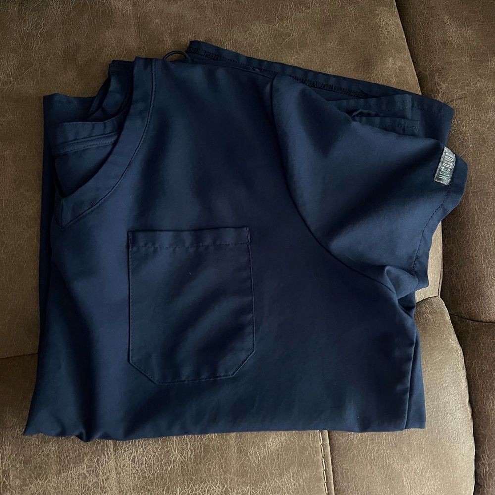 Navy Blue Scrub Top